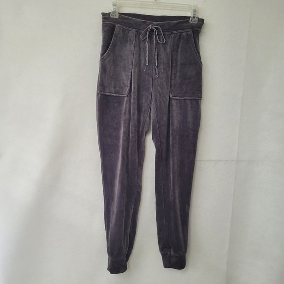 House of Harlow 1960 Pant Womens XS Jogger Velour Grey Drawstring Pockets Lounge - Picture 1 of 11